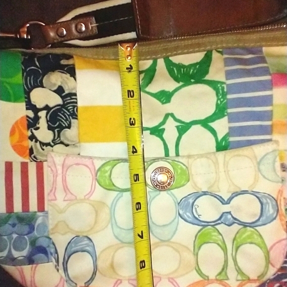 COACH Handbag Hobo Medium Colored Monogram Dust Cover Included - Picture 15 of 16